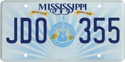 MS license plate JDO355