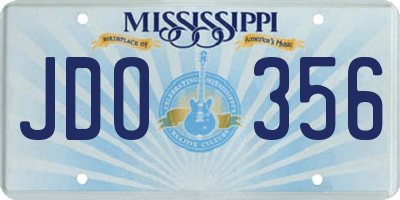 MS license plate JDO356