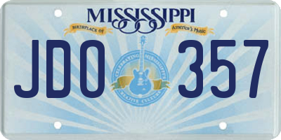 MS license plate JDO357