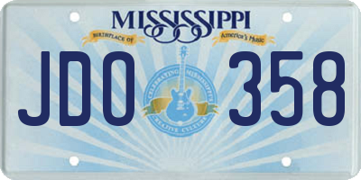 MS license plate JDO358