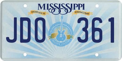 MS license plate JDO361