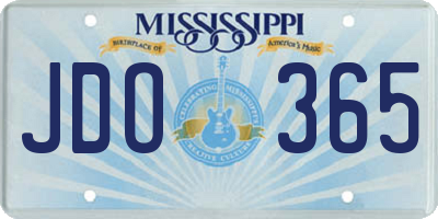 MS license plate JDO365