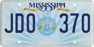 MS license plate JDO370