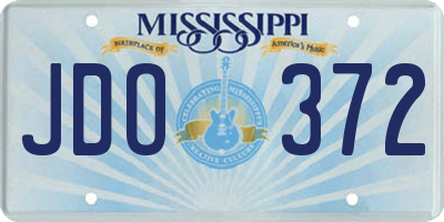 MS license plate JDO372
