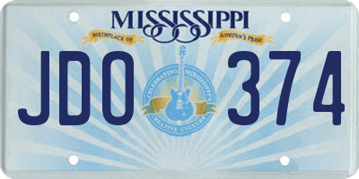 MS license plate JDO374