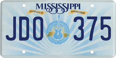 MS license plate JDO375