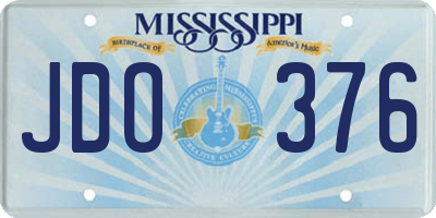 MS license plate JDO376