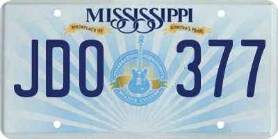 MS license plate JDO377