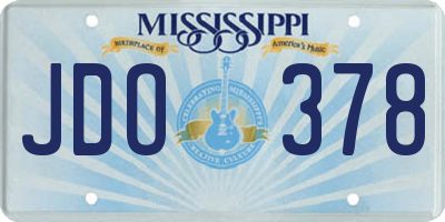MS license plate JDO378
