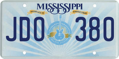 MS license plate JDO380