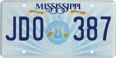MS license plate JDO387