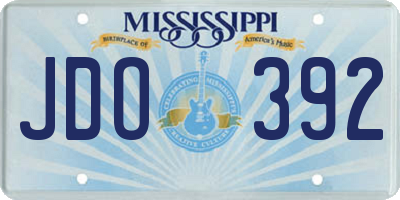 MS license plate JDO392