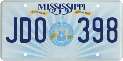 MS license plate JDO398