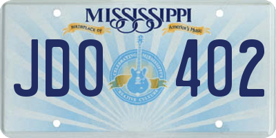 MS license plate JDO402