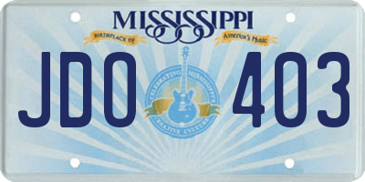 MS license plate JDO403