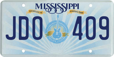MS license plate JDO409