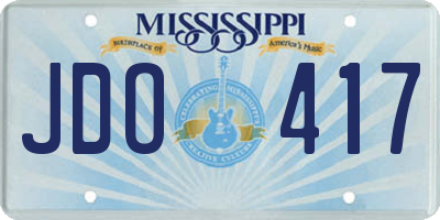 MS license plate JDO417