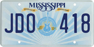 MS license plate JDO418