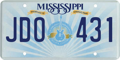 MS license plate JDO431