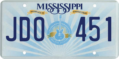 MS license plate JDO451