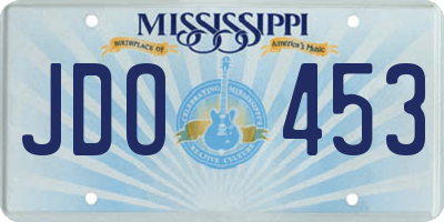 MS license plate JDO453