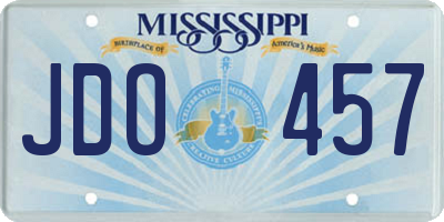 MS license plate JDO457