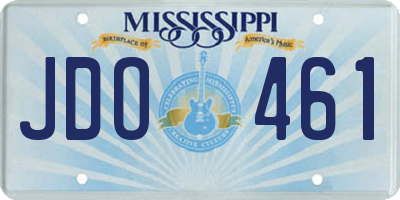 MS license plate JDO461