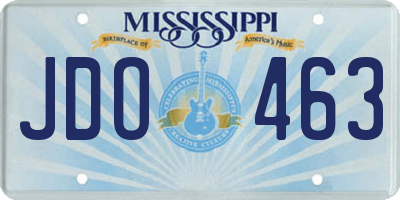 MS license plate JDO463