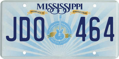 MS license plate JDO464