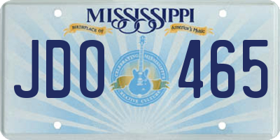 MS license plate JDO465