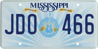 MS license plate JDO466