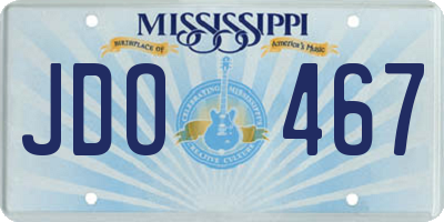 MS license plate JDO467