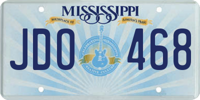 MS license plate JDO468