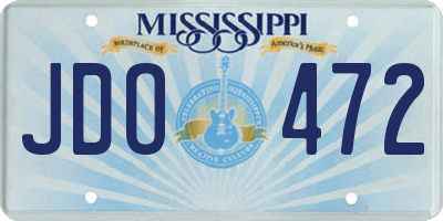 MS license plate JDO472