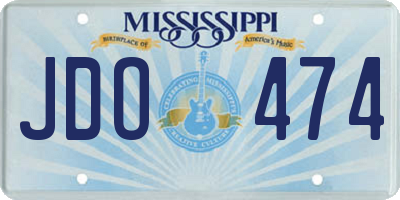MS license plate JDO474