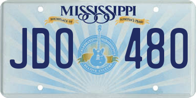MS license plate JDO480