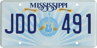 MS license plate JDO491