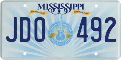 MS license plate JDO492