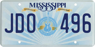 MS license plate JDO496