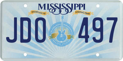 MS license plate JDO497