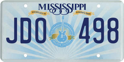 MS license plate JDO498