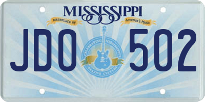MS license plate JDO502