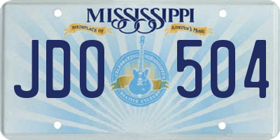MS license plate JDO504