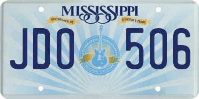 MS license plate JDO506