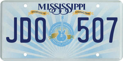 MS license plate JDO507