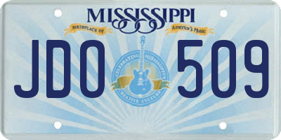 MS license plate JDO509