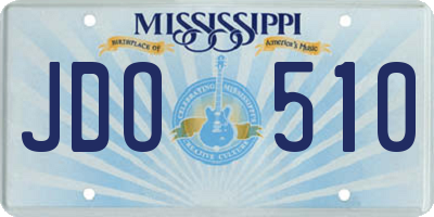MS license plate JDO510