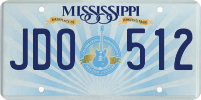 MS license plate JDO512