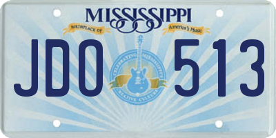 MS license plate JDO513