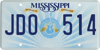 MS license plate JDO514